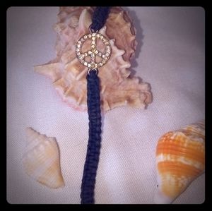 Peace sign braided bracelet